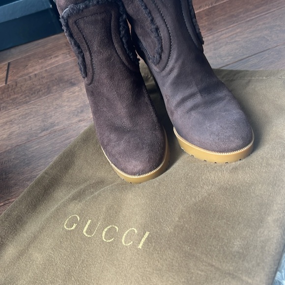 Gucci Suede Knee-High Boots - Picture 2 of 8
